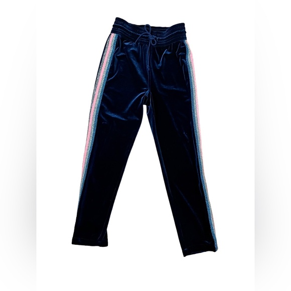 MOTHER REVOLVE The Velvet Lounger Ankle Velour Track Pants in Navy - Picture 3 of 16